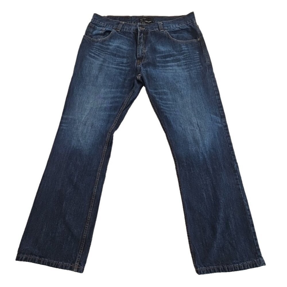 Vintage Y2K‎ Rocawear Jeans Men's 40x34 Med Wash Wide Leg RN# 106830 Logo Pocket